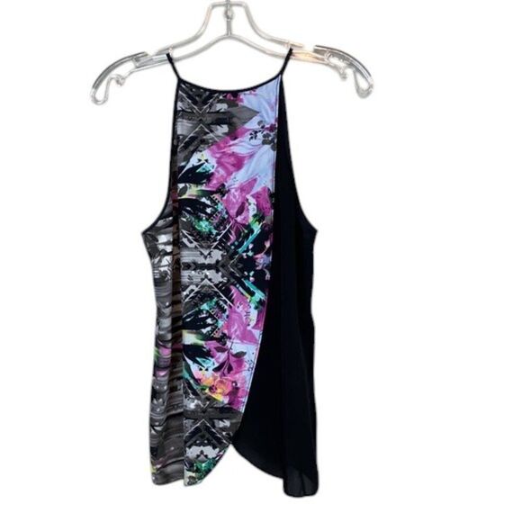 Parker Size M Silk Nassau Combo Abstract Print Tank Top Sleeveless Round Neck‎ - Picture 4 of 13